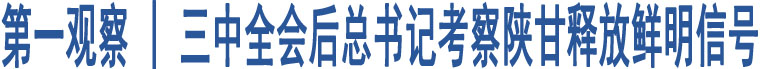 第一觀察 | 三中全會后總書記考察陜甘釋放鮮明信號